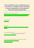 EPA Lead Risk Assessor Certification Exam &NewLine;V2 2026&sol;2027 &vert; Complete Practice Questions &NewLine;& Answer Explanations &vert; Environmental &NewLine;Protection Agency Study Guide