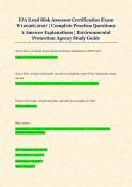EPA Lead Risk Assessor Certification Exam &NewLine;V1 2026&sol;2027 &vert; Complete Practice Questions &NewLine;& Answer Explanations &vert; Environmental &NewLine;Protection Agency Study Guide