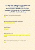 EPA Lead Risk Assessor Certification Exam &NewLine;V2 2026&sol;2027 Latest Edition &vert; &NewLine;Comprehensive Study Guide &vert; Practice &NewLine;Questions & Detailed Answer Explanations &vert; &NewLine;Lead Safety Certification Prep