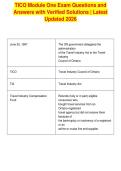 TICO Module One Exam Questions and&NewLine;Answers with Verified Solutions &vert; Latest&NewLine;Updated 2026