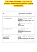 TICO GlOSSARY Exam Questions and&NewLine;Answers with Verified Solutions &vert; Latest&NewLine;Updated 2026