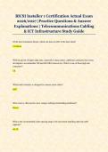BICSI Installer 1 Certification Actual Exam &NewLine;2026&sol;2027 &vert;Practice Questions & Answer &NewLine;Explanations &vert; Telecommunications Cabling &NewLine;& ICT Infrastructure Study Guide 