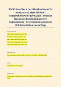 BICSI Installer 1 Certification Exam V2 &NewLine;2026&sol;2027 Latest Edition &vert; &NewLine;Comprehensive Study Guide &vert; Practice &NewLine;Questions & Detailed Answer &NewLine;Explanations &vert; Telecommunications & &NewLine;ICT Installation Exam Prep 