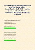 ServSafe Food Protection Manager Exam &NewLine;2026&sol;2027 Latest Edition &vert; &NewLine;Comprehensive Study Guide &vert; Practice &NewLine;Questions & Detailed Answer &NewLine;Explanations &vert; Food Safety Certification &NewLine;Exam Prep