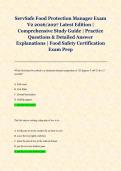 ServSafe Food Protection Manager Exam &NewLine;V2 2026&sol;2027 Latest Edition &vert; &NewLine;Comprehensive Study Guide &vert; Practice &NewLine;Questions & Detailed Answer &NewLine;Explanations &vert; Food Safety Certification &NewLine;Exam Prep