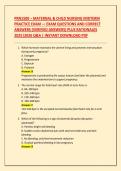 PRN1500 &ndash; MATERNAL & CHILD NURSING MIDTERM PRACTICE EXAM &mdash; EXAM QUESTIONS AND CORRECT ANSWERS &lpar;VERIFIED ANSWERS&rpar; PLUS RATIONALES 2025&vert;2026 Q&A &vert; 