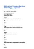 BUSI 710 Quiz 1&colon; Research Questions&comma; Methodology&comma; & Alignment Latest Update with complete solutions&period;&NewLine;&NewLine;