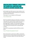 WGU D118 ADULT PRIMARY CARE ACTUAL&NewLine;TEST PAPER FULL QUESTIONS AND&NewLine;ACCURATE ANSWERS GRADED APLUS&NewLine;