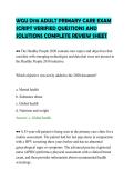 WGU D118 ADULT PRIMARY CARE EXAM&NewLine;SCRIPT VERIFIED QUESTIONS AND&NewLine;SOLUTIONS COMPLETE REVIEW SHEE