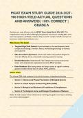 MCAT EXAM STUDY GUIDE 2026-2027 - 900 HIGH-YIELD ACTUAL QUESTIONS AND ANSWERS &vert; 100&percnt; CORRECT &vert; GRADE A