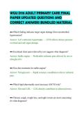 WGU D118 ADULT PRIMARY CARE FINAL&NewLine;PAPER UPDATED QUESTIONS AND&NewLine;CORRECT ANSWERS BUNDLED MATERIAL