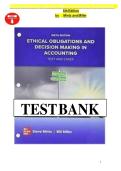Test Bank For Ethical Obligations and Decision-Making in Accounting Text and Cases 6th Edition By Steven Mintz&comma; Complete Chapters 1 - 8&comma; Verified Newest Version&NewLine;