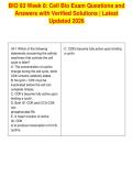 BIO 93 Week 8&colon; Cell Bio Exam Questions and&NewLine;Answers with Verified Solutions &vert; Latest&NewLine;Updated 2026