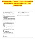 BIO 93 Week 7&colon; Cell Bio Exam Questions and&NewLine;Answers with Verified Solutions &vert; Latest&NewLine;Updated 2026