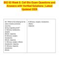 BIO 93 Week 6&colon; Cell Bio Exam Questions and&NewLine;Answers with Verified Solutions &vert; Latest&NewLine;Updated 2026