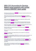 WGU C213 Accounting for Decision Makers Test Bank 2026&sol;2027&colon; 350 OA Practice Questions & Verified Answers &vert; A&plus; Graded Exam Guide