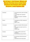 Bio 93 Quiz 4&colon; Cell Division&colon; Mitosis and&NewLine;Meiosis Overview &lpar;more review&rpar; Exam&NewLine;Questions and Answers with Verified&NewLine;Solutions &vert; Latest Updated 2026