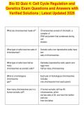 Bio 93 Quiz 4&colon; Cell Cycle Regulation and&NewLine;Genetics Exam Questions and Answers with&NewLine;Verified Solutions &vert; Latest Updated 2026