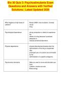 Bio 36 Quiz 3&colon; Psychostimulants Exam&NewLine;Questions and Answers with Verified&NewLine;Solutions &vert; Latest Updated 2026