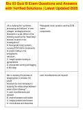 Bio 93 Quiz B Exam Questions and Answers&NewLine;with Verified Solutions &vert; Latest Updated 2026