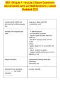 BIO 120 quiz 4 - lecture 2 Exam Questions&NewLine;and Answers with Verified Solutions &vert; Latest&NewLine;Updated 2026