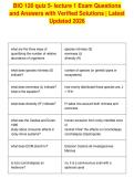 BIO 120 quiz 5- lecture 1 Exam Questions&NewLine;and Answers with Verified Solutions &vert; Latest&NewLine;Updated 2026