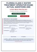 FLORIDA CLASS C WATER TREATMENT OPERATOR &vert; SCENARIO-BASED ACTUAL EXAM QUESTIONS WITH CALCULATIONS & RATIONALES