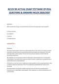 NCLEX RN ACTUAL EXAM TEST BANK OF REAL&NewLine;QUESTIONS & ANSWERS NCLEX 2026&sol;2027