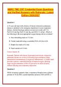 NBRC TMC CRT Credential Exam Questions and Verified Answers with Rationale &vert; Latest Edition 2026&sol;2027