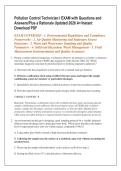 Pollution Control Technician I EXAM with Questions and &NewLine;Answers&sol;Plus a Rationale Updated 2026 A&plus;&sol;Instant &NewLine;Download PDF 
