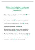 Telecom Tower Technician 1 Questions and Answers with Complete Solutions &vert; Newly Updated 2026&sol;27