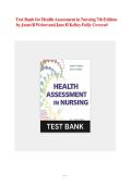 Test Bank for Health Assessment in Nursing 7th Edition by Janet R Weber and Jane H Kelley All Chapters &lpar;1-34&rpar; &vert; A&plus; ULTIMATE GUIDE&NewLine;
