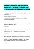COMMUNITY PUBLIC HEALTH NURSING&NewLine;EXAM SCRIPT VERIFIED QUESTIONS AND&NewLine;SOLUTIONS COMPLETE REVIEW MATERIAL