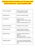 Urinalysis Exam Questions and Answers with&NewLine;Verified Solutions &vert; Latest Updated 2026
