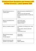 Urinalysis Exam Questions and Answers with&NewLine;Verified Solutions &vert; Latest Updated 2026