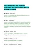 CPDT KA EXAM SCRIPT VERIFIED&NewLine;QUESTIONS AND SOLUTIONS COMPLETE&NewLine;REVIEW MATERIAL&NewLine;