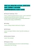 CPDT KA UPDATED ACTUAL QUESTIONS&NewLine;AND CORRECT ANSWERS&NewLine;COMPREHENSIVE STUDY GUIDE&NewLine;