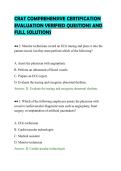 CRAT COMPREHENSIVE CERTIFICATION&NewLine;EVALUATION VERIFIED QUESTIONS AND&NewLine;FULL SOLUTIONS&NewLine;
