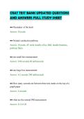 CRAT TEST BANK UPDATED QUESTIONS&NewLine;AND ANSWERS FULL STUDY SHEET&NewLine;