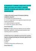 SC Emergency Planning Compliance Officer Exam Questions and Correct Answers &vert; Comprehensive Practice Test & Study Guide