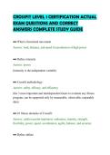 CROSSFIT LEVEL 1 CERTIFICATION ACTUAL&NewLine;EXAM QUESTIONS AND CORRECT&NewLine;ANSWERS COMPLETE STUDY GUIDE&NewLine;