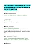 CROSSFIT LEVEL 1 CERTIFICATION ACTUAL&NewLine;TEST PAPER BUNDLED QUESTIONS WITH&NewLine;DETAILED ANSWERS&NewLine;
