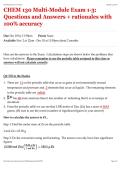 CHEM 130 &vert; Multi-Module Exam 1-3&colon; Questions and Answers &plus; rationales with 100&percnt; accuracy