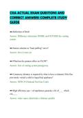 CSIA ACTUAL EXAM QUESTIONS AND&NewLine;CORRECT ANSWERS COMPLETE STUDY&NewLine;GUIDE
