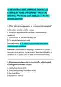SC Environmental Sampling Technician Exam Questions and Correct Answers &vert; Comprehensive Practice Test & Study Guide