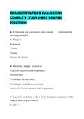 CSIA CERTIFICATION EVALUATION&NewLine;COMPLETE STUDY SHEET VERIFIED&NewLine;SOLUTIONS&NewLine;