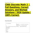 C960 Discrete Math 2  &vert; Full Questions&comma; Correct Answers&comma; and Worked Solutions &vert; 2026 Update &vert; 100&percnt; Correct&period;&NewLine;&NewLine;