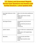 U&period;S&period; History and Government Regents&NewLine;Review Exam Questions and Answers with&NewLine;Verified Solutions &vert; Latest Updated 2026