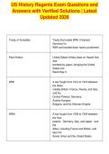 US History Regents Exam Questions and&NewLine;Answers with Verified Solutions &vert; Latest&NewLine;Updated 2026