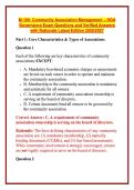 M-100&colon; Community Association Management &ndash; HOA Governance Exam Questions and Verified Answers with Rationale Latest Edition 2026&sol;2027